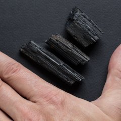 Шерл черный турмалин лот 3 кристалла 4-6см из Бразилии