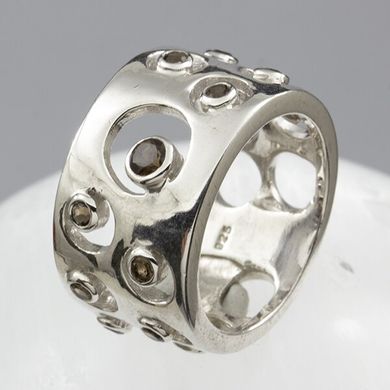 Кольцо из серебра с дымчатым кварцем, к6317