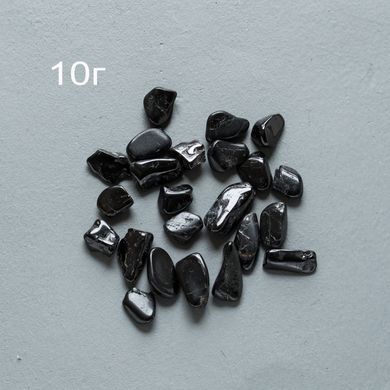 Шерл черный турмалин 5-10мм галтовка (галька полированная) на вес