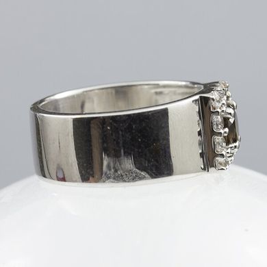 Кольцо из серебра с дымчатым кварцем и цирконом, к6288-РАУ