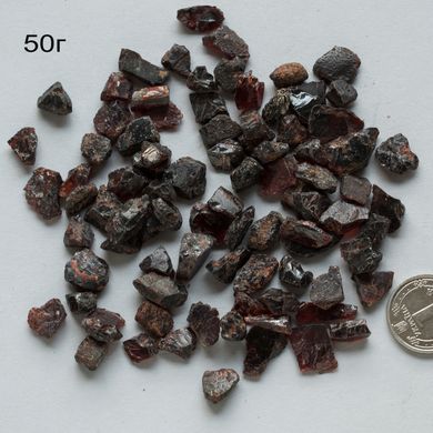 Родолит гранат 6-12мм необработанные фрагменты кристаллов из Танзании 50г/уп.