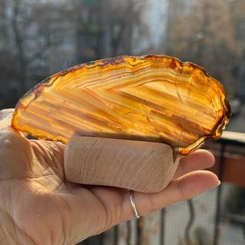 Агат, пластина 135*61*4мм, Бразилія