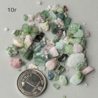 Индиголит Турмалин необработанные фрагменты кристаллов 0.5-6мм из Афганистана. 10г/уп