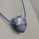 Кулон серце з синього кварцу 25*25*14мм + шнурок 3