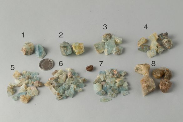 Берилл (Аквамарин) фрагменты Кристаллов, необработанный. Намибия Лот
