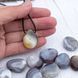 Кулон із сірого смугастого агату свердлений 28*23*10мм | Ботсвана  6