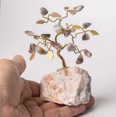 Дерево счастья с камнем агат, 11см