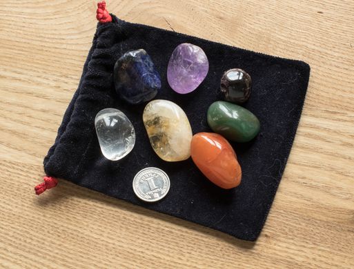 Чакральный набор 7 камней + мешочек