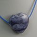 Кулон сердце из синего кварца 25*25*14мм + шнурок 1