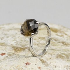 Кольцо из серебра с дымчатым кварцем, к5725
