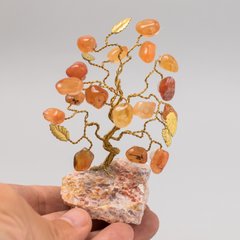 Дерево счастья с камнем сердолик, 10см