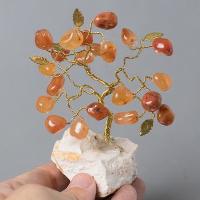 Дерево счастья с камнем сердолик, 11см