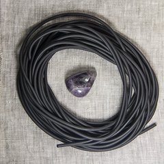 Каучуковый шнурок 3мм черный, м.п.