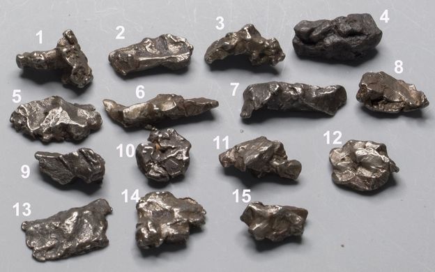 Сіхоте-Алінський метеорит, фрагменти на вибір, вага 1шт 1.1-1.5г